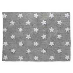 Dywan bawełniany Grey Stars White